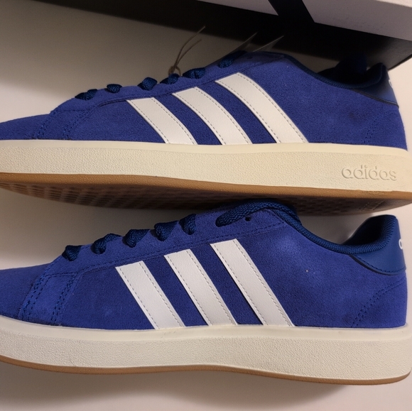 Size 9 - Adidas Grand Court Base 00s Blue And White Mens Sneakers IH1039 - Picture 3 of 6